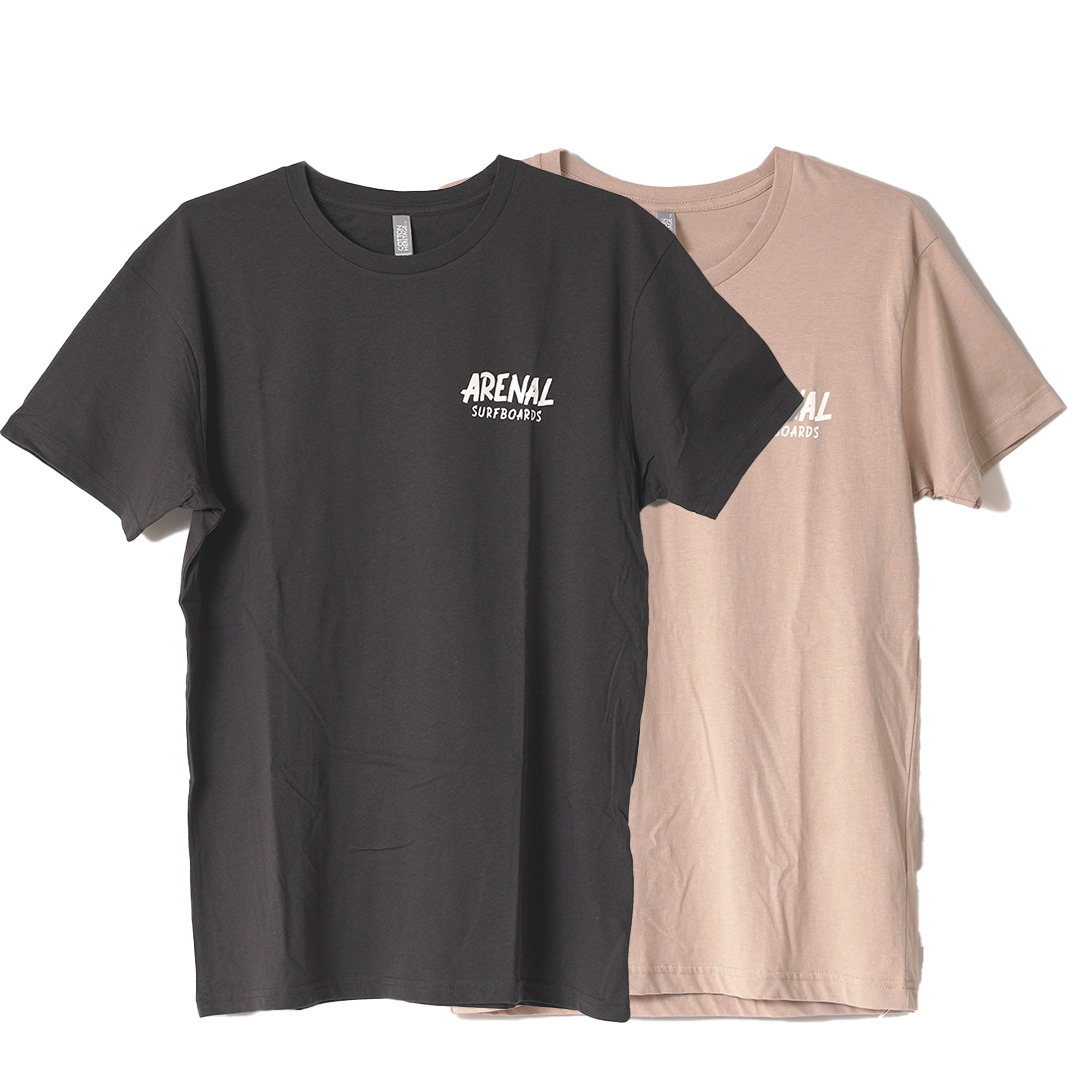 ARENAL SURFBOARDS / LOGO T-SHIRT (BLACK / BEIGE)