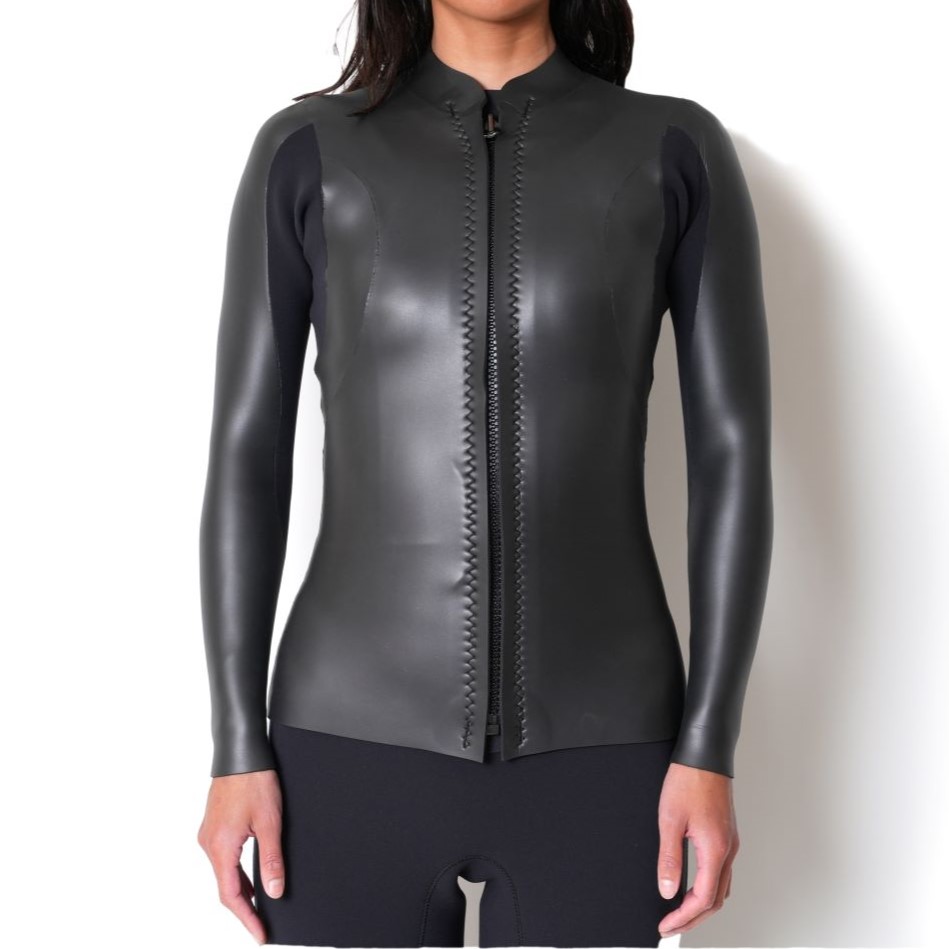 セミオーダー（受注生産） CRAFTSMAN WETSUITS ウェットスーツ 長袖 タッパー ロングスリーブジャケット 2mm フロントジップ フラットスキン ラバー レディース 日本製 サーフィン 春夏秋用