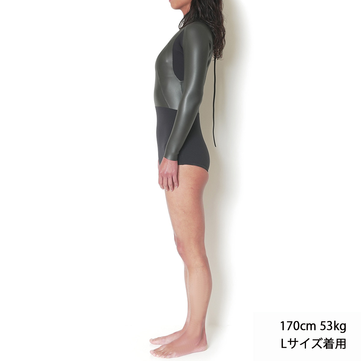 セミオーダー（受注生産） CRAFTSMAN WETSUITS ウェットスーツ ロンスプ ロングスリーブスプリング スイムカット 2mm バックジップ フラットスキン ラバー レディース 日本製 サーフィン 春夏秋用