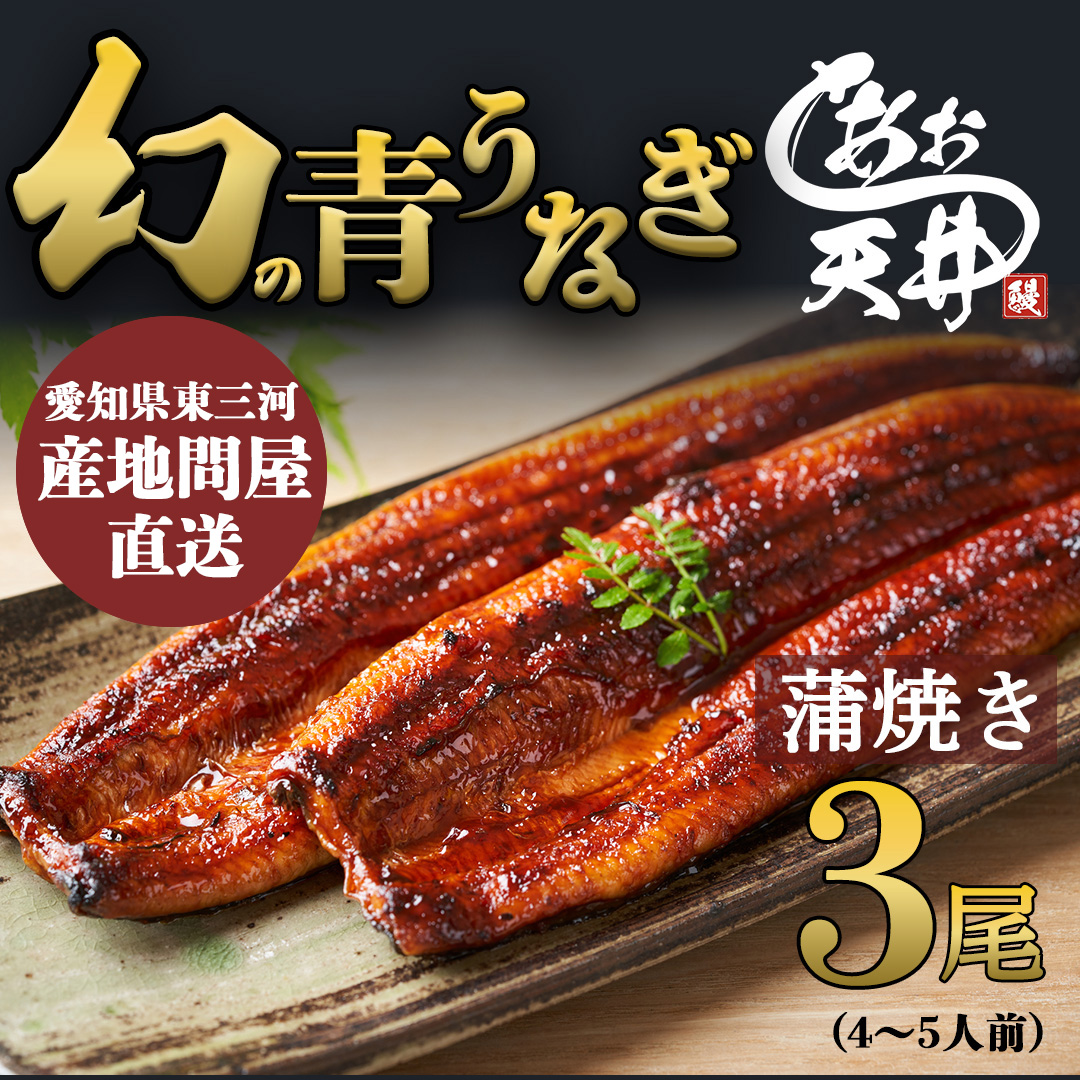 幻の鰻 あお天井の蒲焼き3尾（4～5人前）【愛知県東三河産地問屋直送】