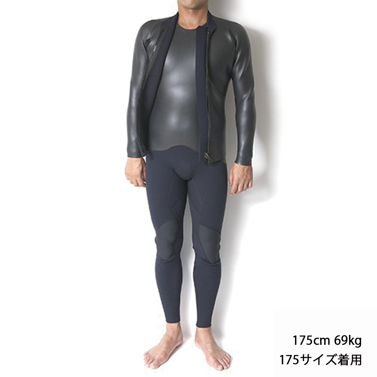 セミオーダー（受注生産） CRAFTSMAN WETSUITS ウェットスーツ 長袖 タッパー ロングスリーブジャケット 2mm フロントジップ フラットスキン ラバー ユニセックス 日本製 サーフィン 春夏秋用 ロゴ付
