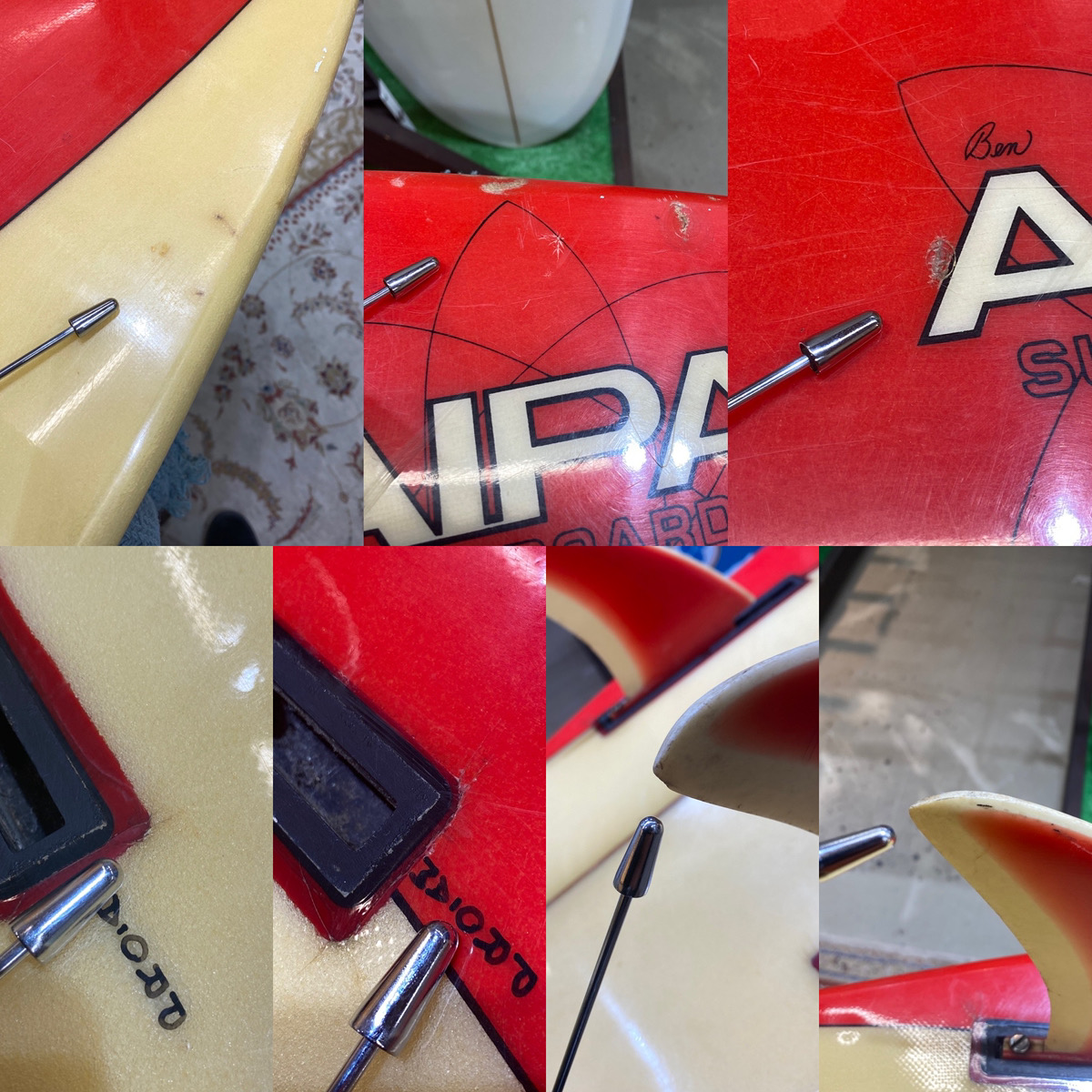 Surf Line Hawaii Ben Aipa  / 70`S Vintage Twin Swallow 6`6 Shaped by Ben Aipa